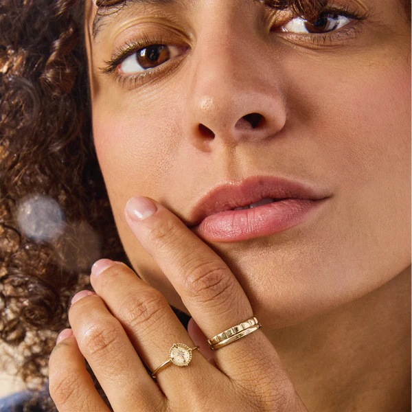 cosmic compass ring in 10k solid gold