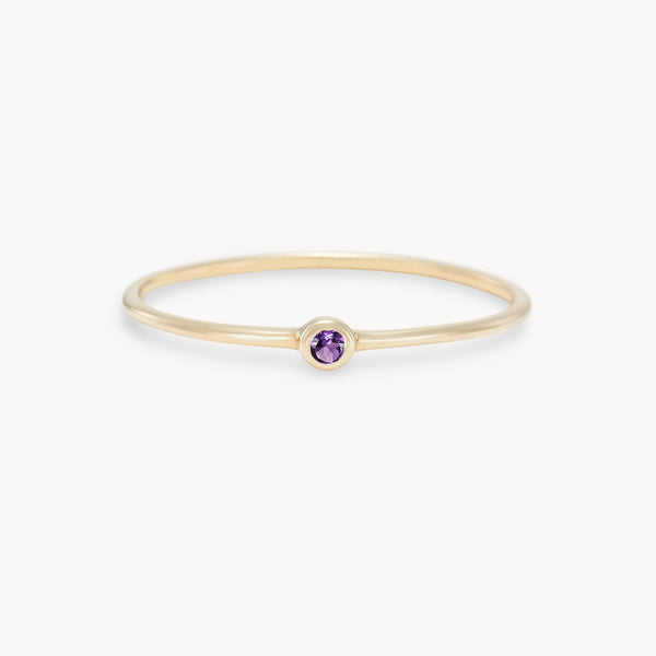 family february birthstone stacking ring in 10k solid gold