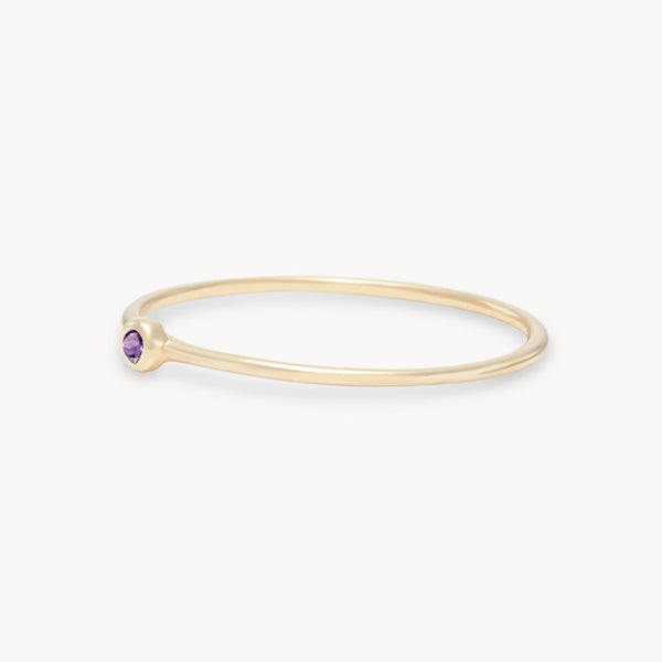 family february birthstone stacking ring in 10k solid gold