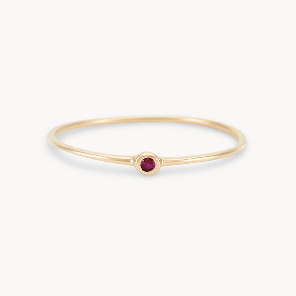 family july birthstone stacking ring in 10k solid gold