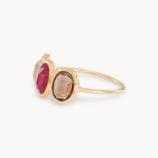 fire element mood ring in 14k solid gold