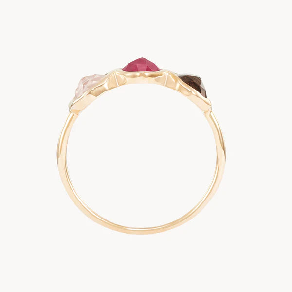 fire element mood ring in 14k solid gold