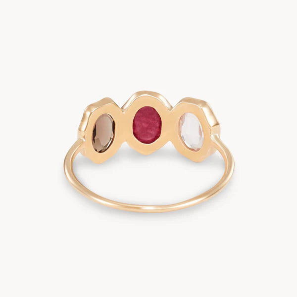 fire element mood ring in 14k solid gold