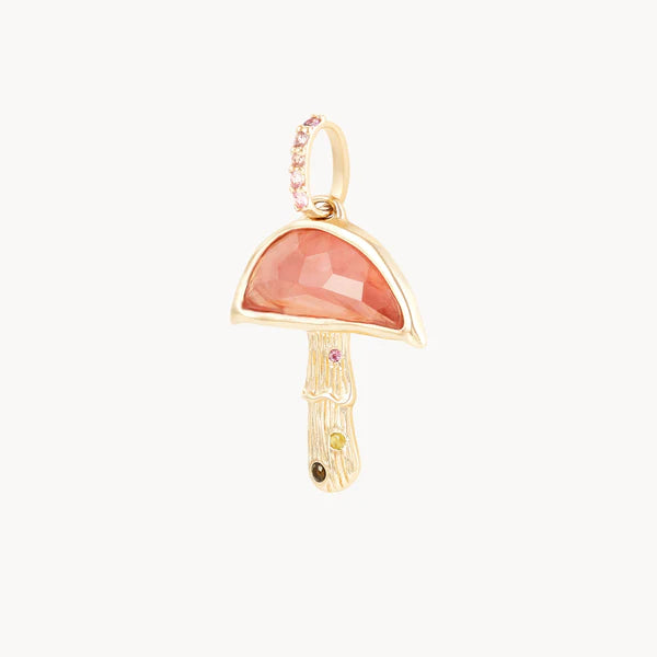 first blush mushroom charm in 10k yellow gold