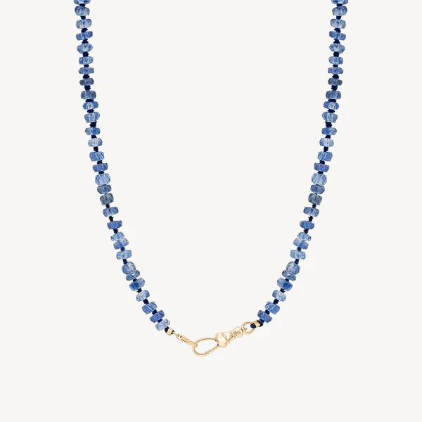kyanite beaded mood necklace in 10k yellow gold | 20"