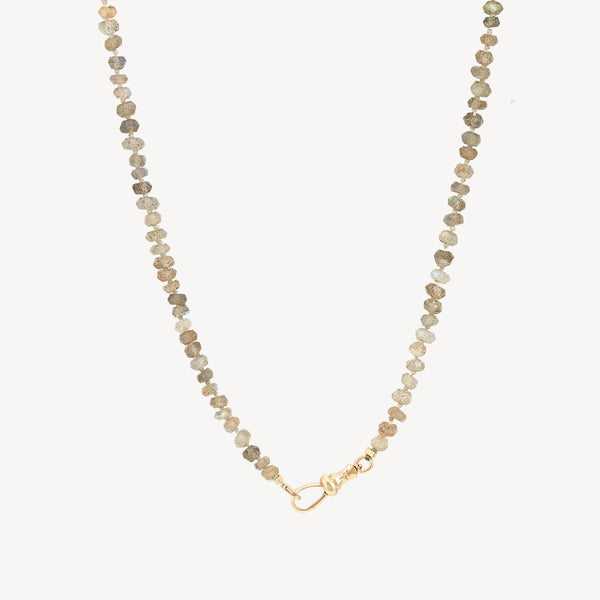 labradorite beaded mood necklace in 10k yellow gold