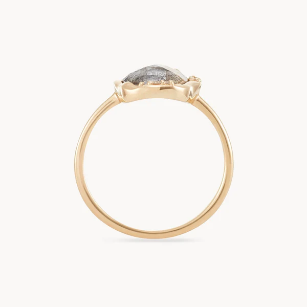 labradorite diamond mood ring in 14k solid gold