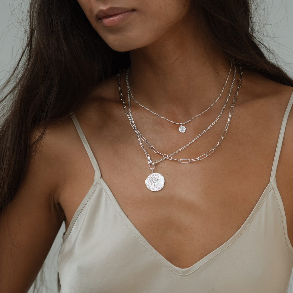 magic maker charm collector clasp necklace in sterling silver