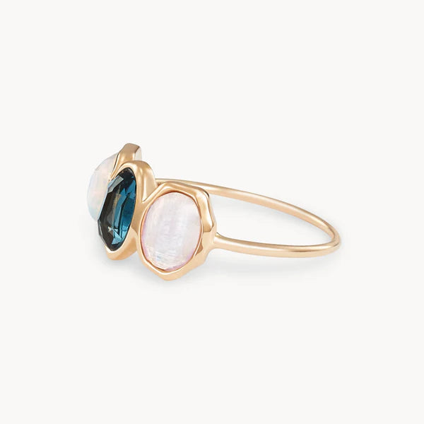 water element mood ring in 14k solid gold