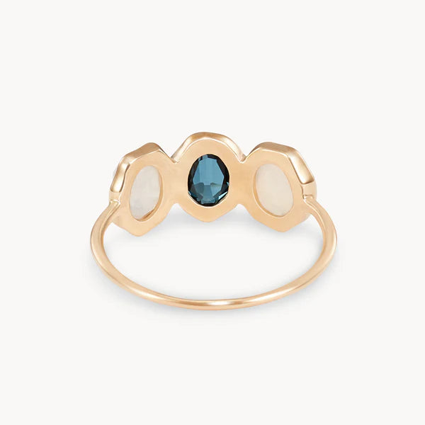water element mood ring in 14k solid gold