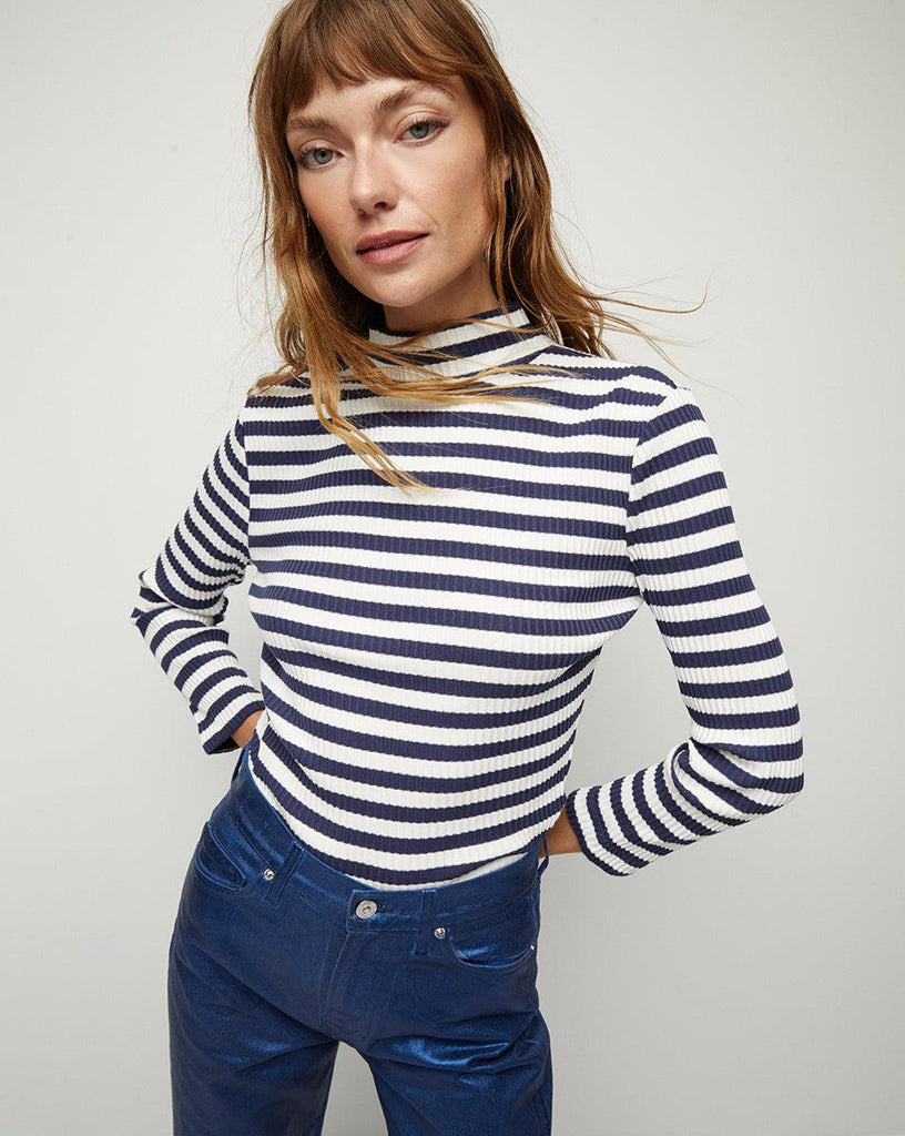 Pierre Striped Tee in Off-White/Marine