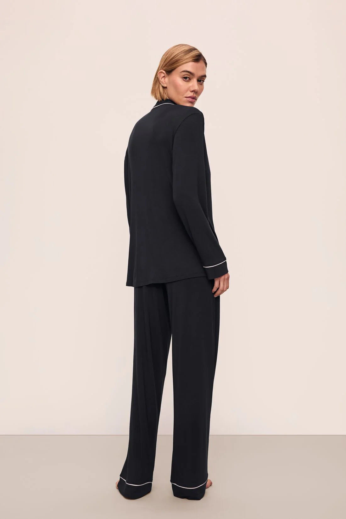 Gisele Long PJ Set in Black/Sorbet Pink