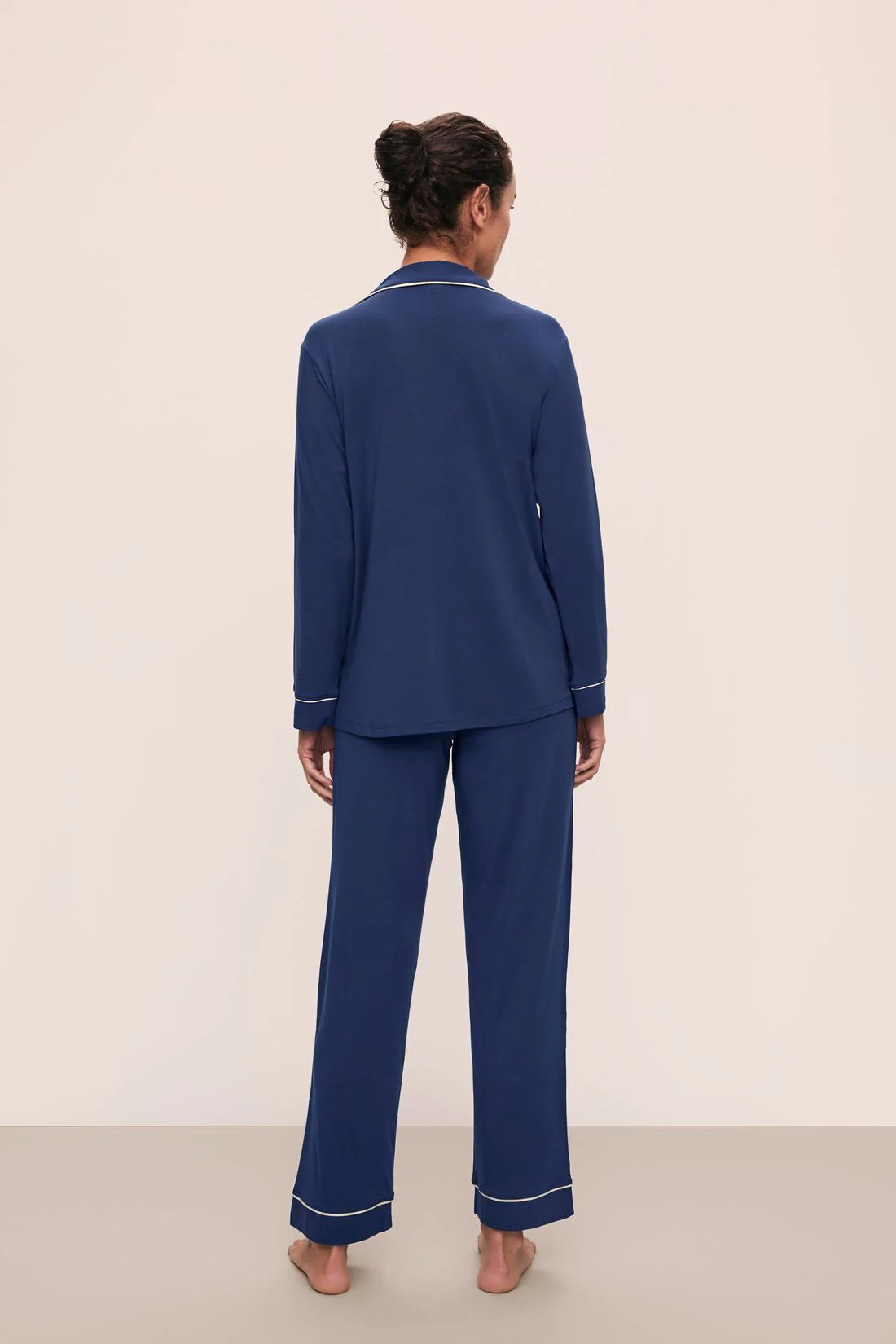 Gisele Long PJ Set in Navy/Ivory