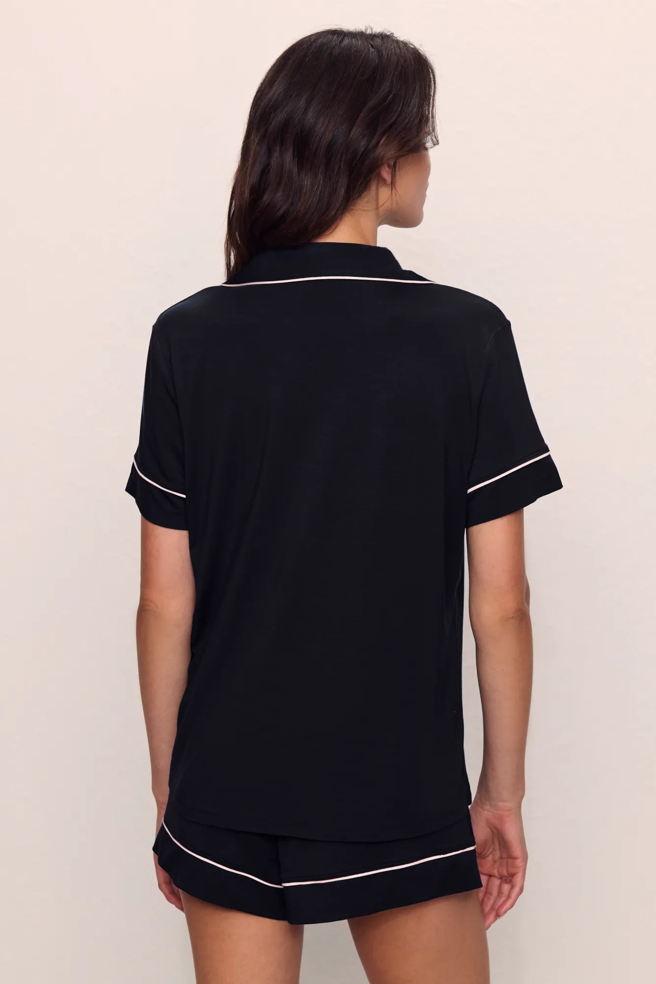 Gisele Relaxed Short PJ Set in Black/Sorbet Pink