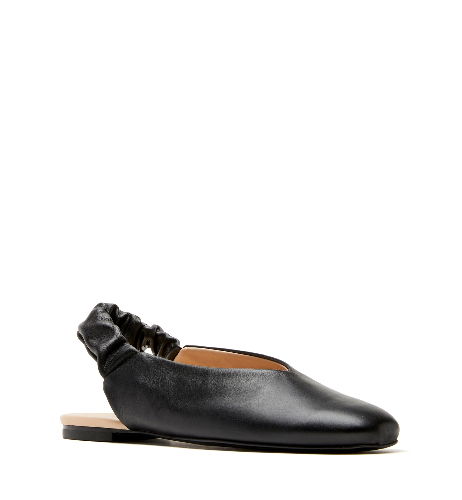 Glenn Leather Slingback Flat in Black