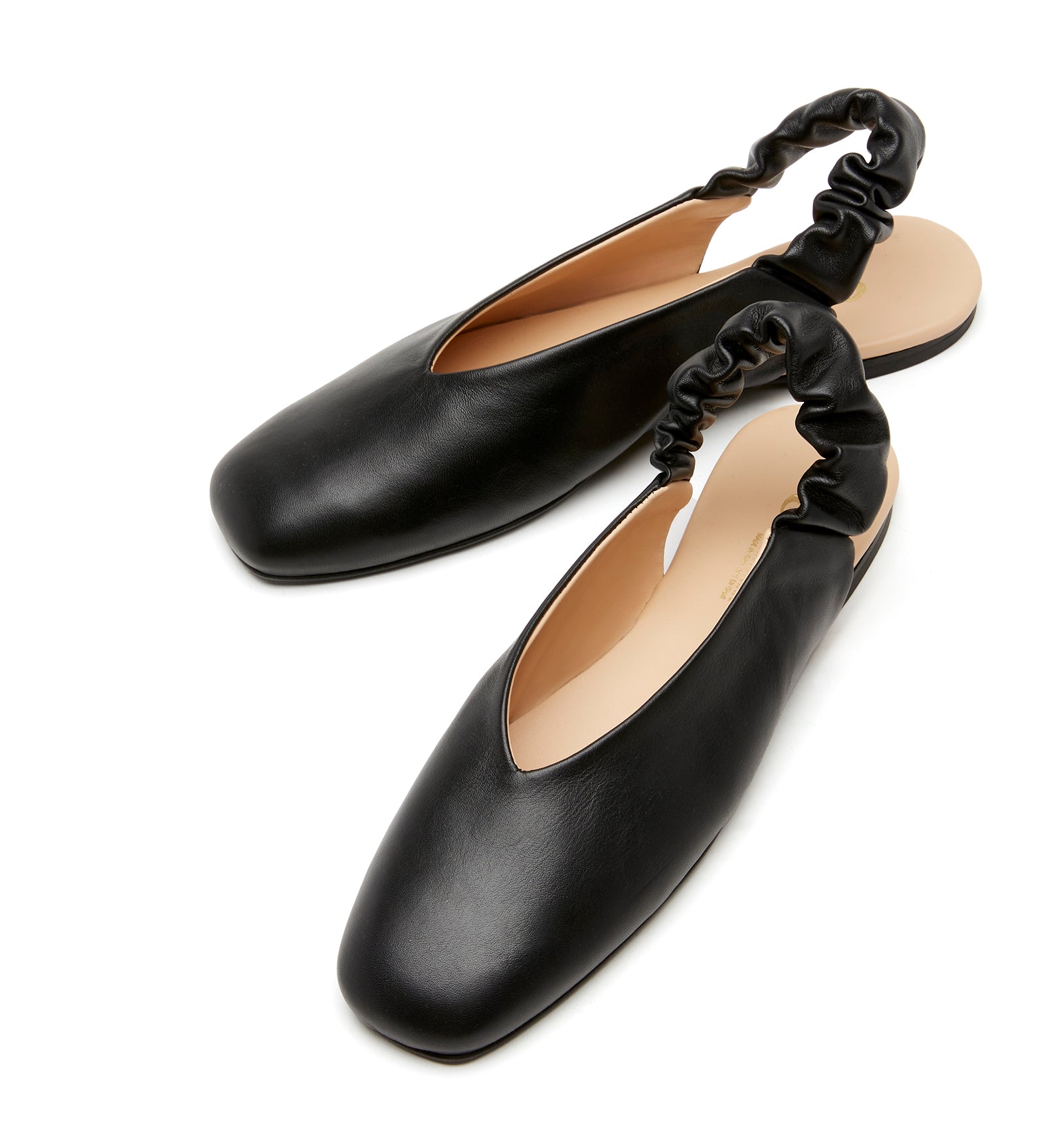 Glenn Leather Slingback Flat in Black