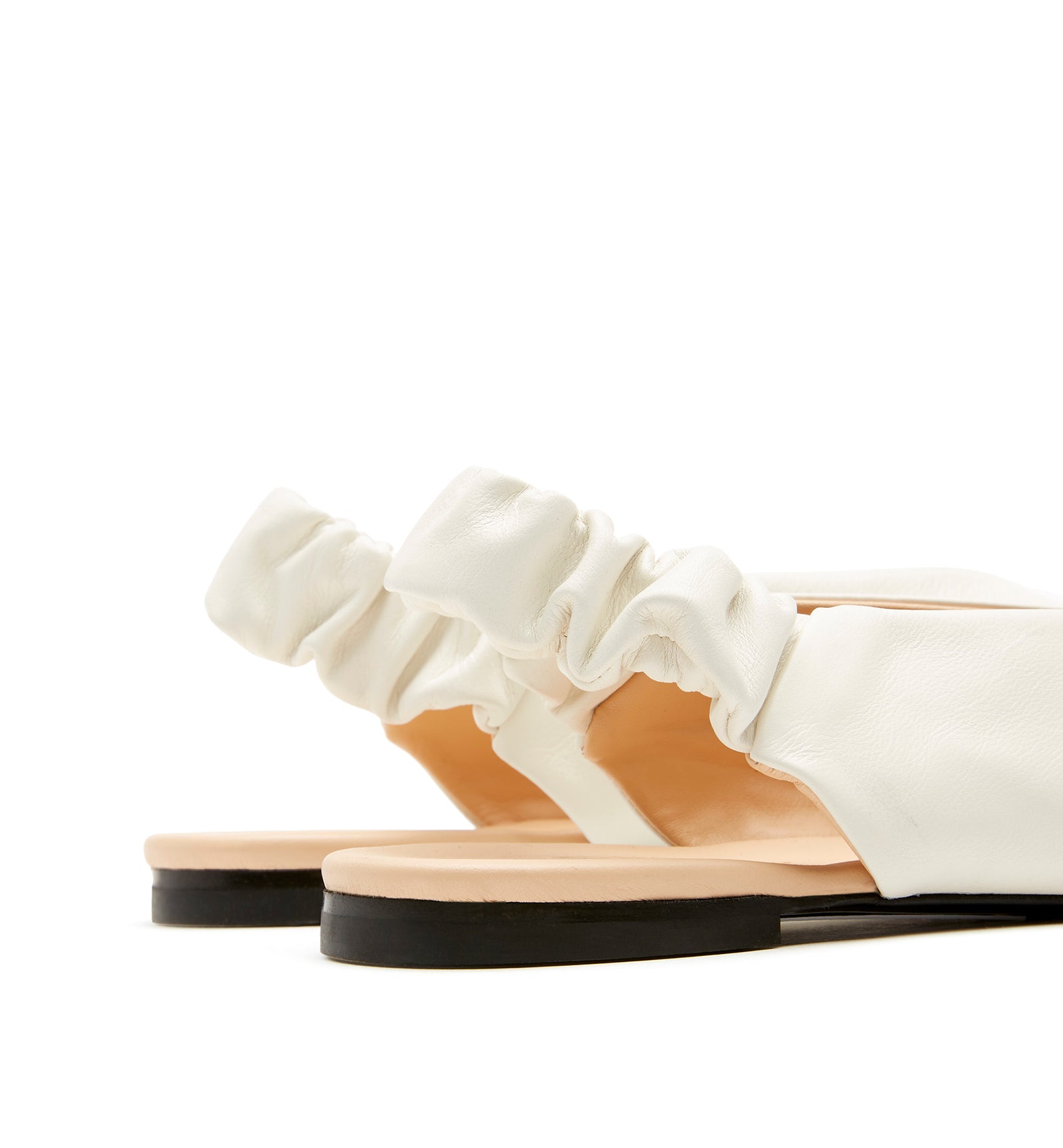 Glenn Leather Slingback Flat in Milk