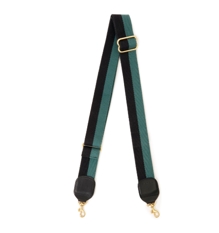 Adjustable Crossbody Strap in Black/Evergreen