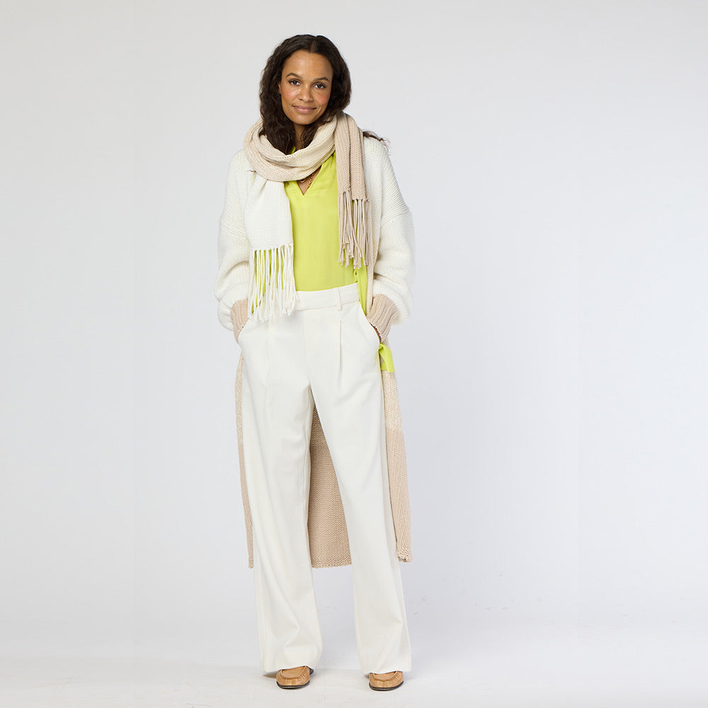 Alaina Stripe Duster in Off White-Multi