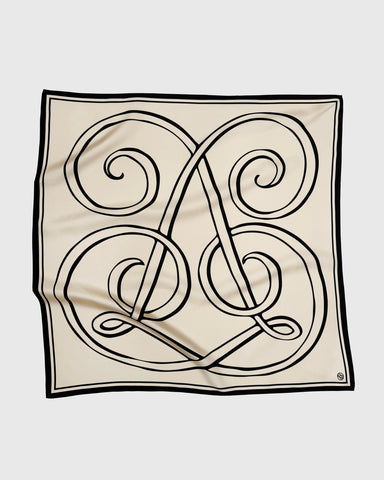 MONOGRAM SCARF | SAND | 80 CM