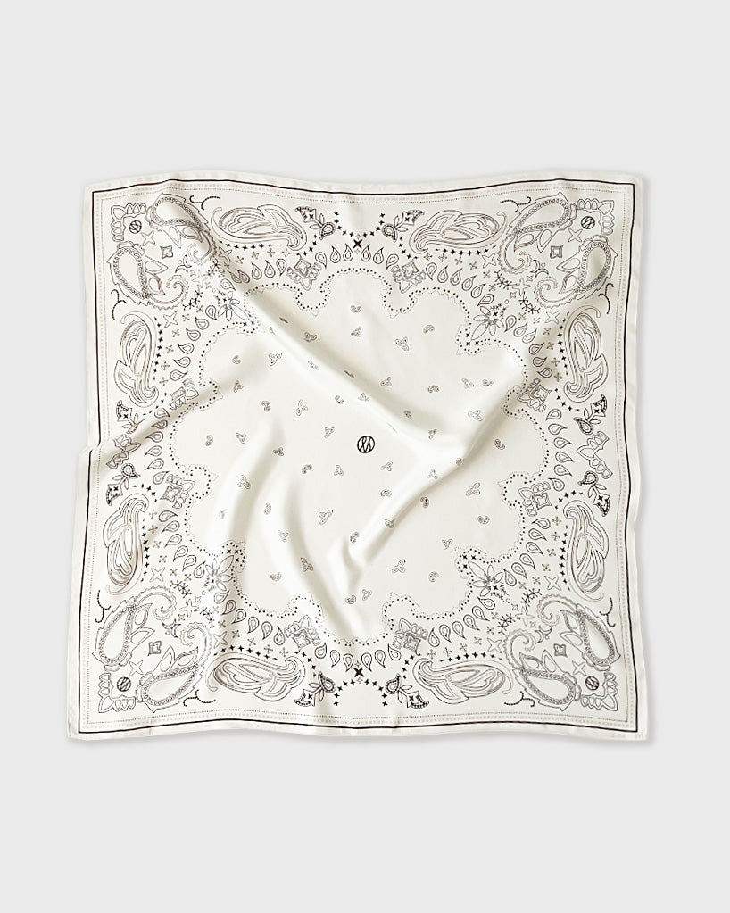 PAISLEY SCARF | WHITE & MILK CHOCOLATE | 65 CM