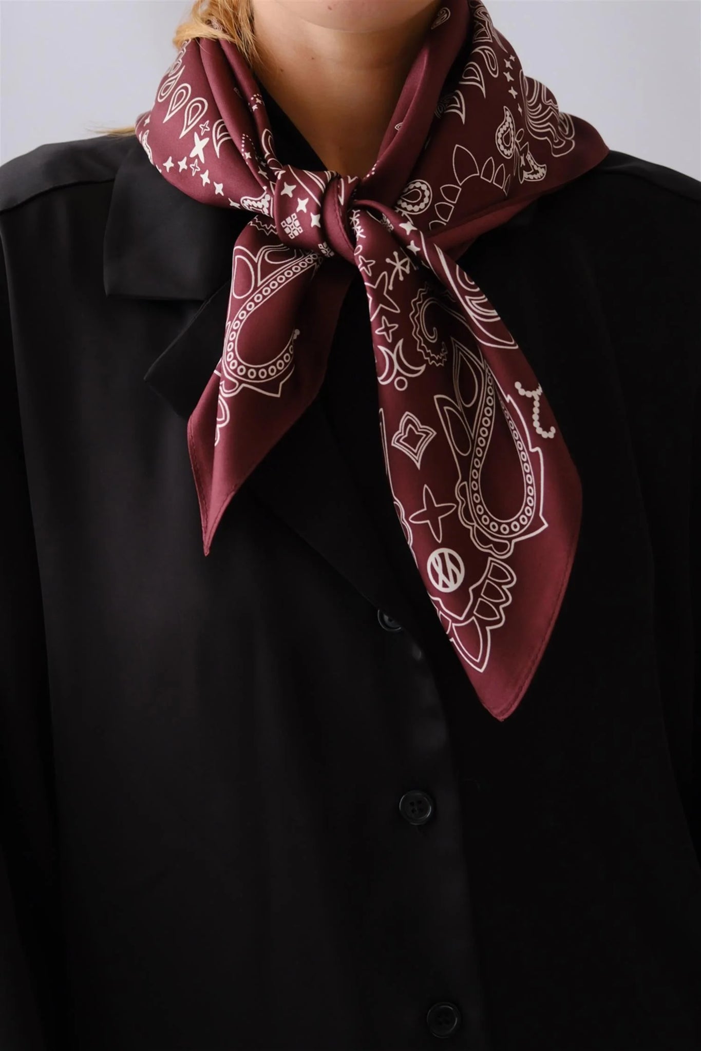 PAISLEY SCARF | WINE RED | 65 CM
