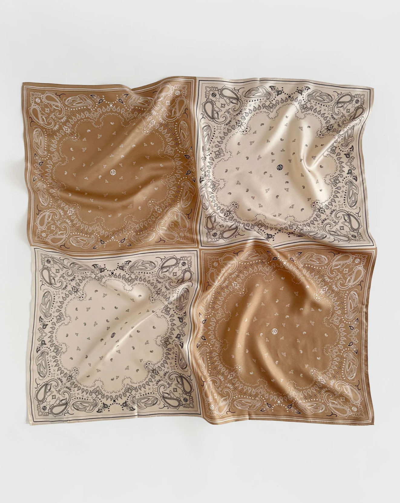 SQUARED SCARF | CAPPUCCINO & SAND | 80 CM