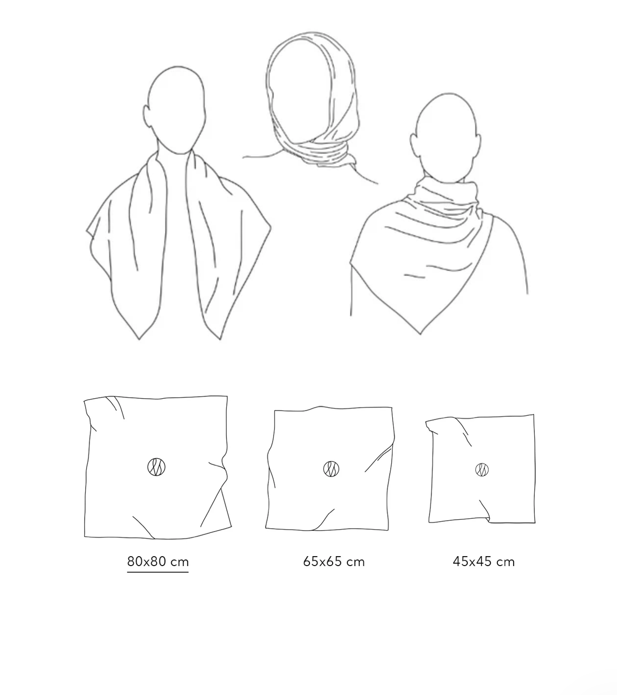 SQUARED SCARF | NAVY & SAND | 80 CM