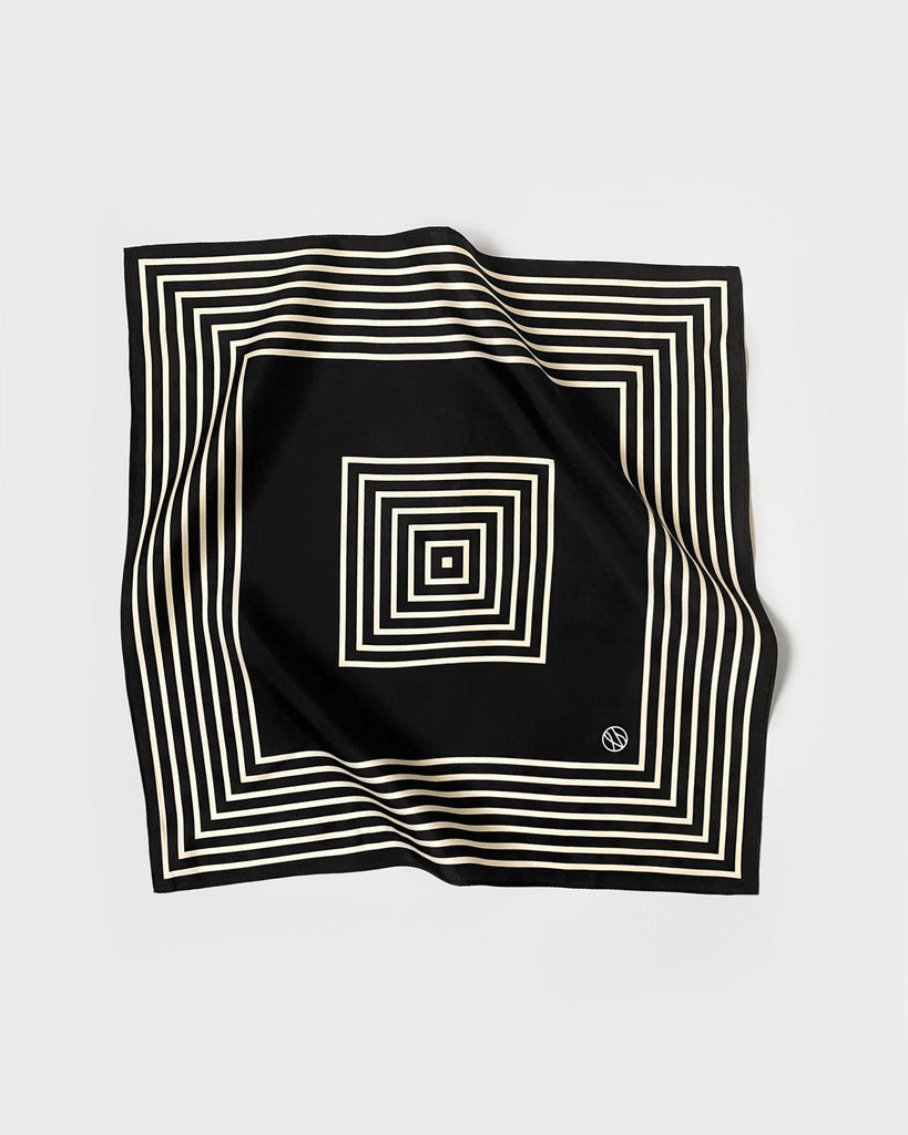 STRIPED SCARF | BLACK | 50 CM