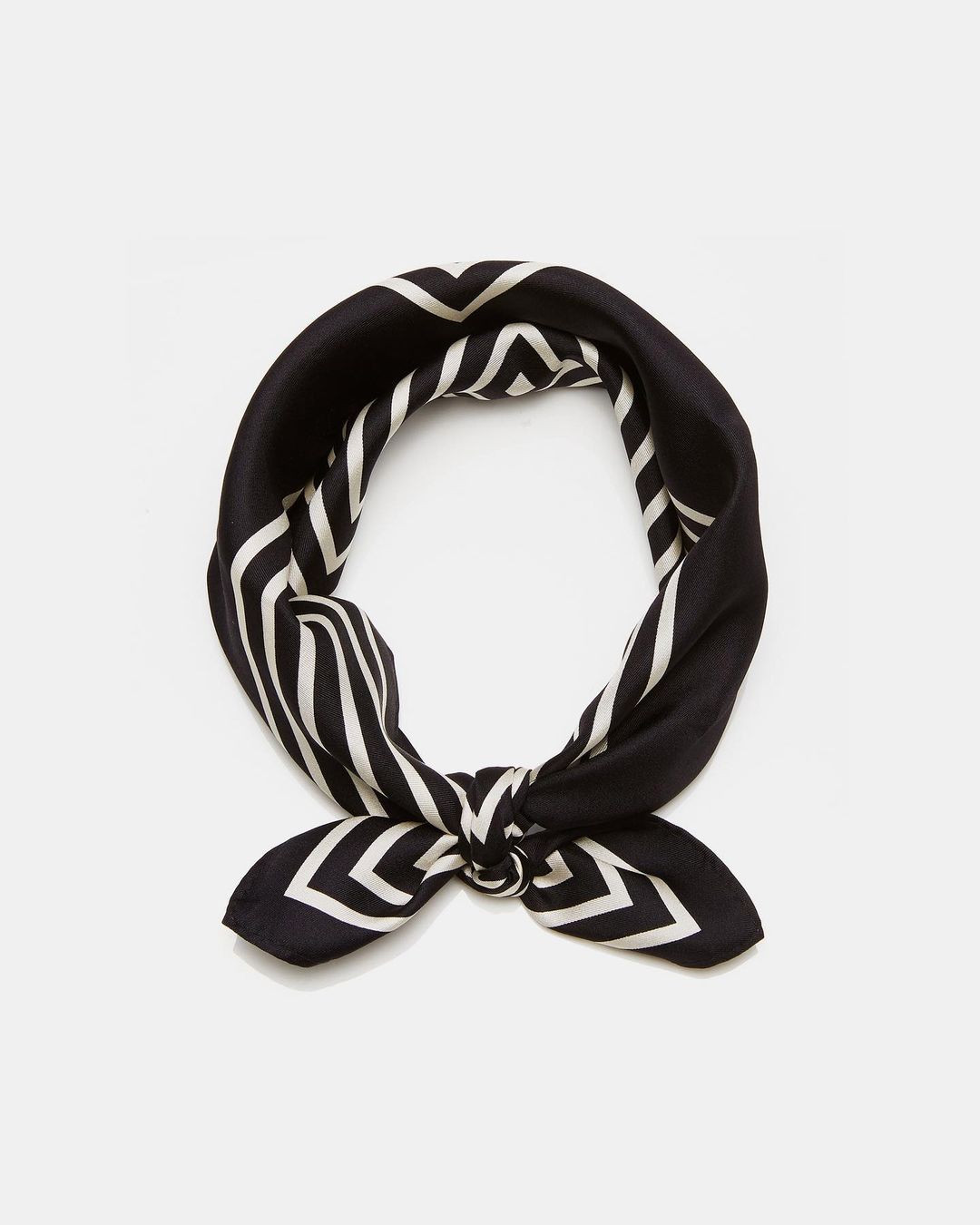 STRIPED SCARF | BLACK | 50 CM