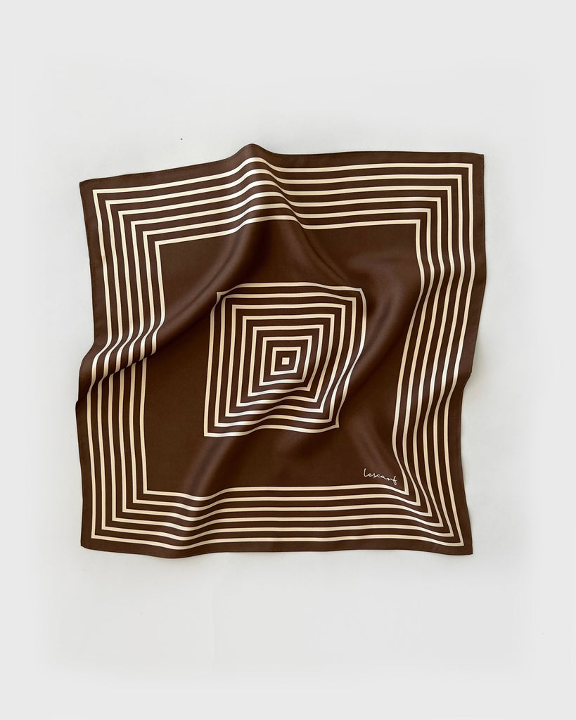 STRIPED SCARF | CHOCOLATE | 50 CM
