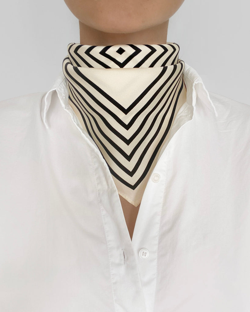 STRIPED SCARF | CREAM | 50 CM