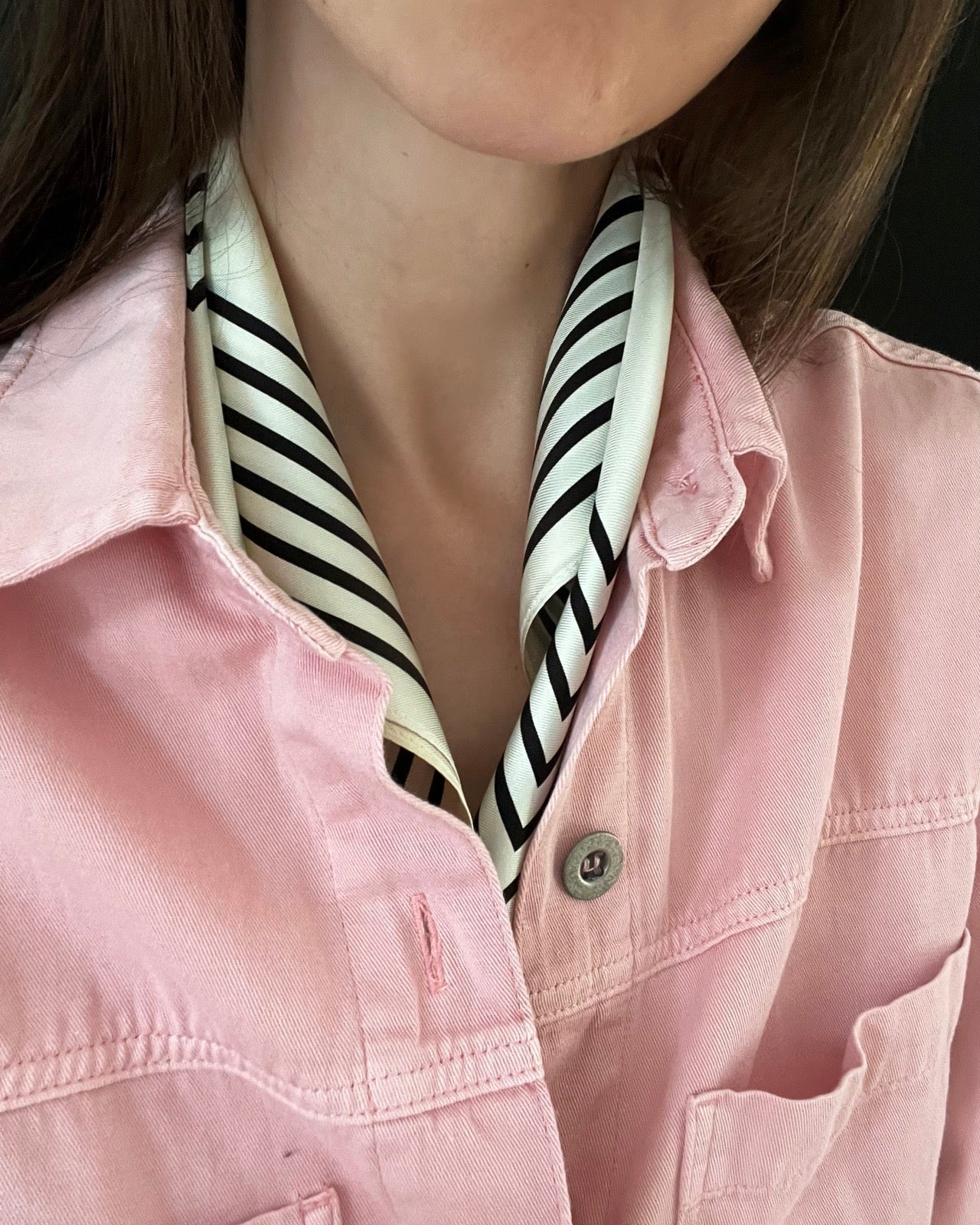 STRIPED SCARF | CREAM | 50 CM