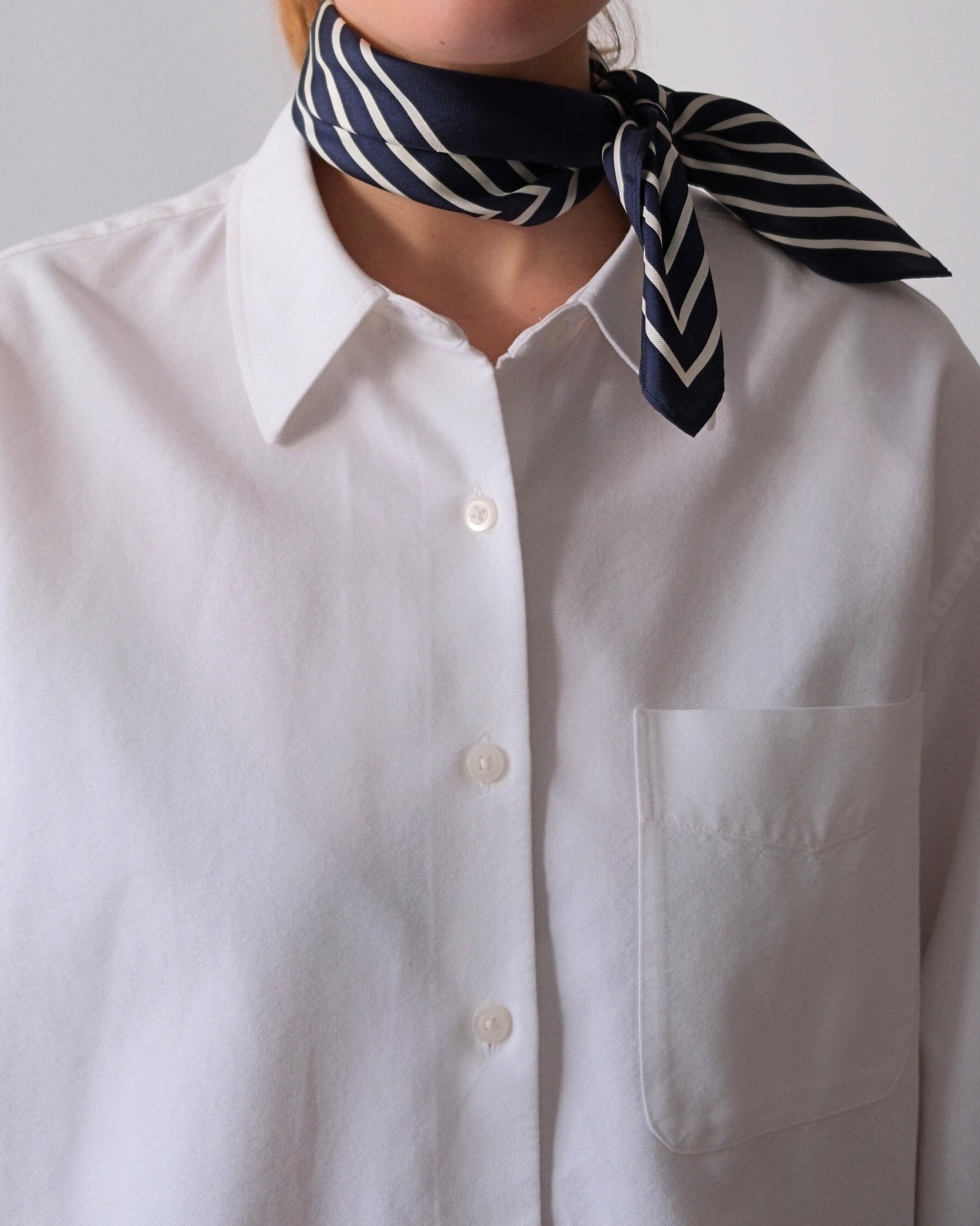 STRIPED SCARF | NAVY | 50 CM