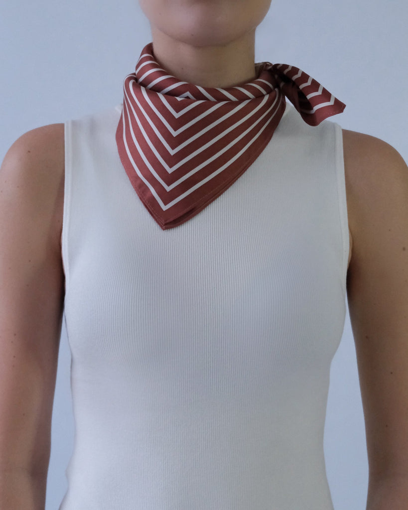STRIPED SCARF | TERRACOTTA | 50 CM