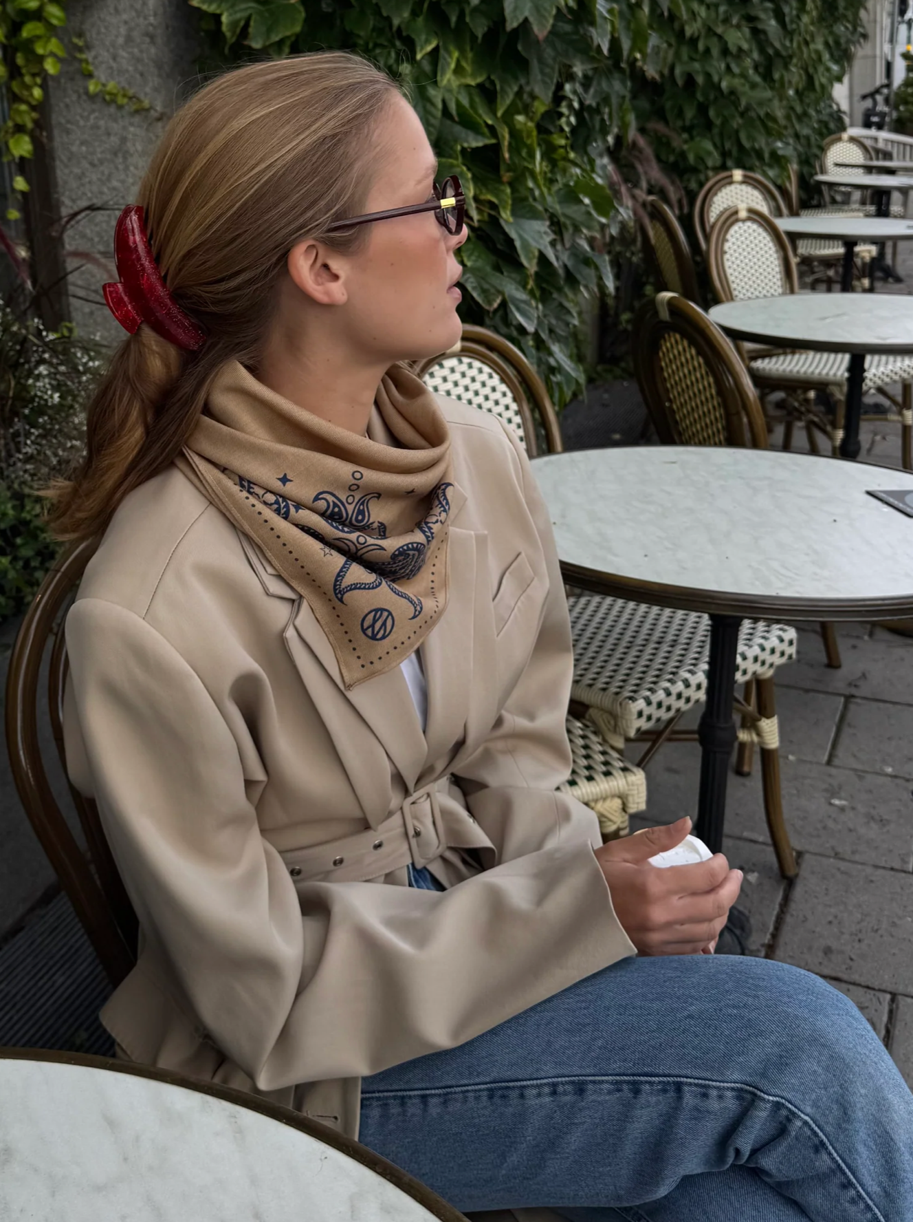 WOOL SCARF, TWO SIDED | CAPPUCCINO | 65 CM