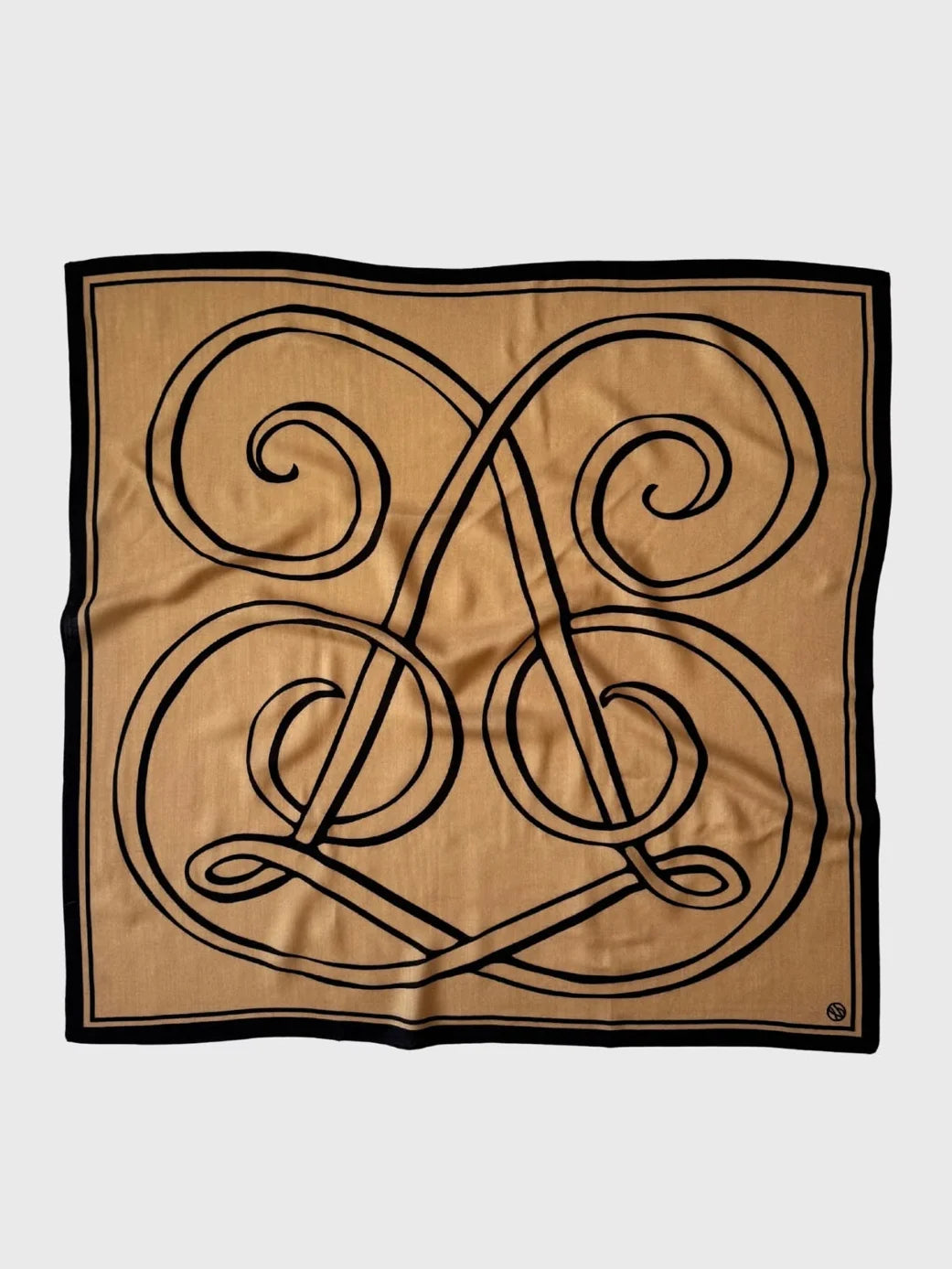 WOOL MONOGRAM SCARF | CAPPUCCINO | 80 CM