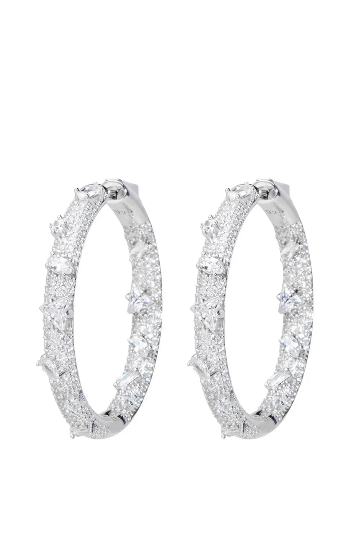 Electric Hoops Earrings in Silver