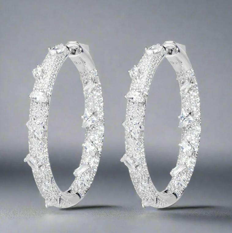 Electric Hoops Earrings in Silver