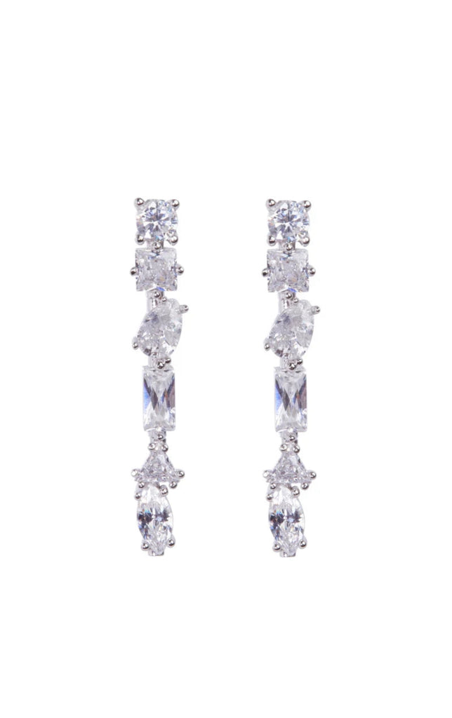 Julie M Earrings in White Rhodium