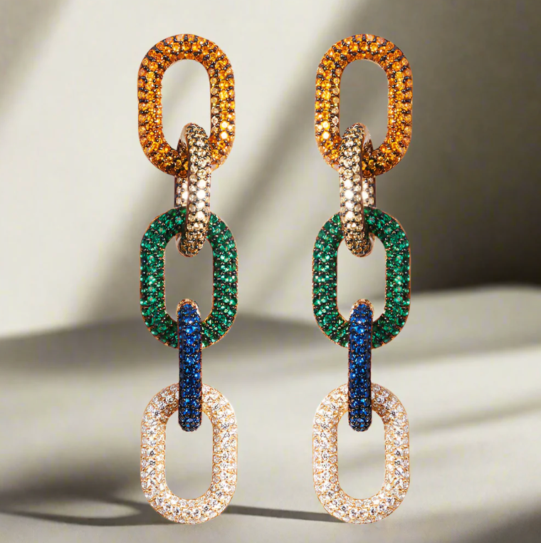 Link Earrings in Multi