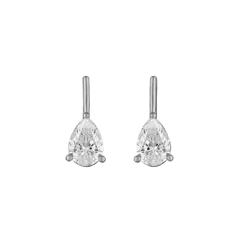 Linea Pear Stud in Sterling Silver | Large