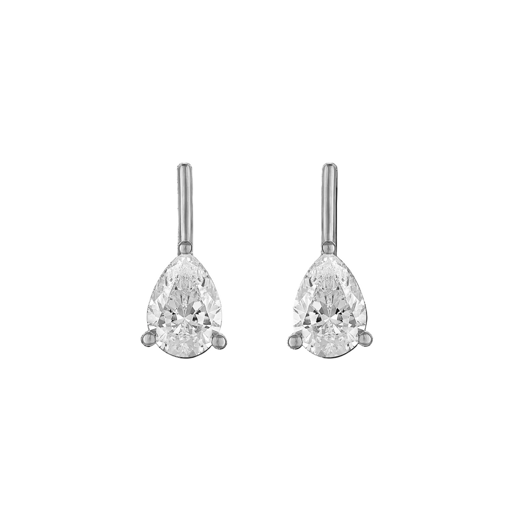 Linea Pear Stud in Sterling Silver | Small