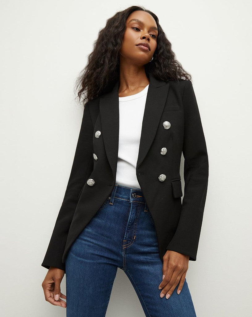 Miller Dickey Jacket in Black Silver Buttons