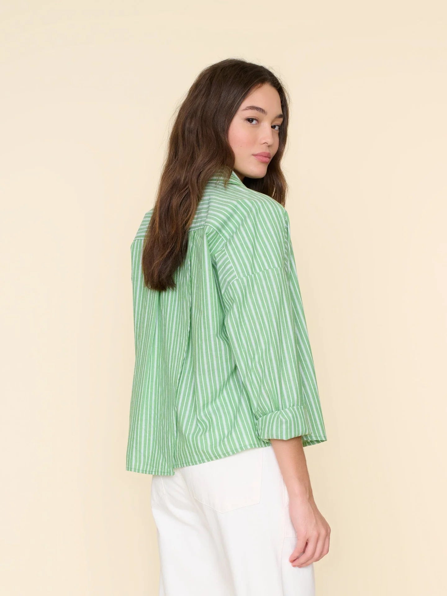 Riley Shirt in Matcha Stripe