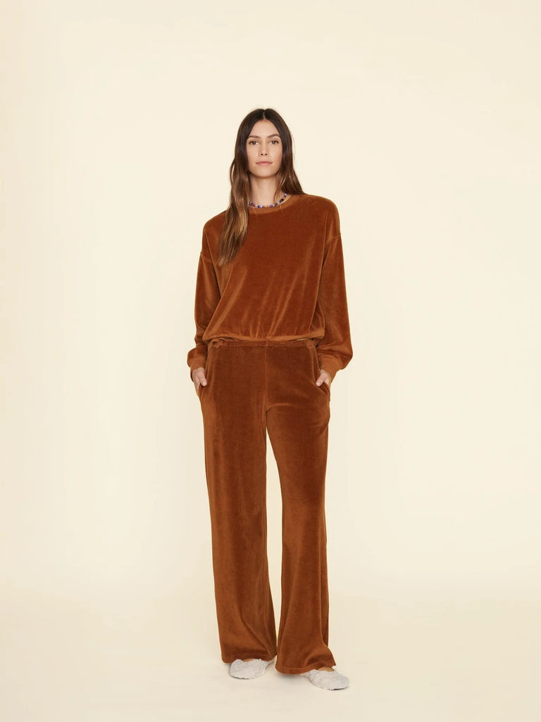 Mavis Velour Sweatpant in Brown Sugar