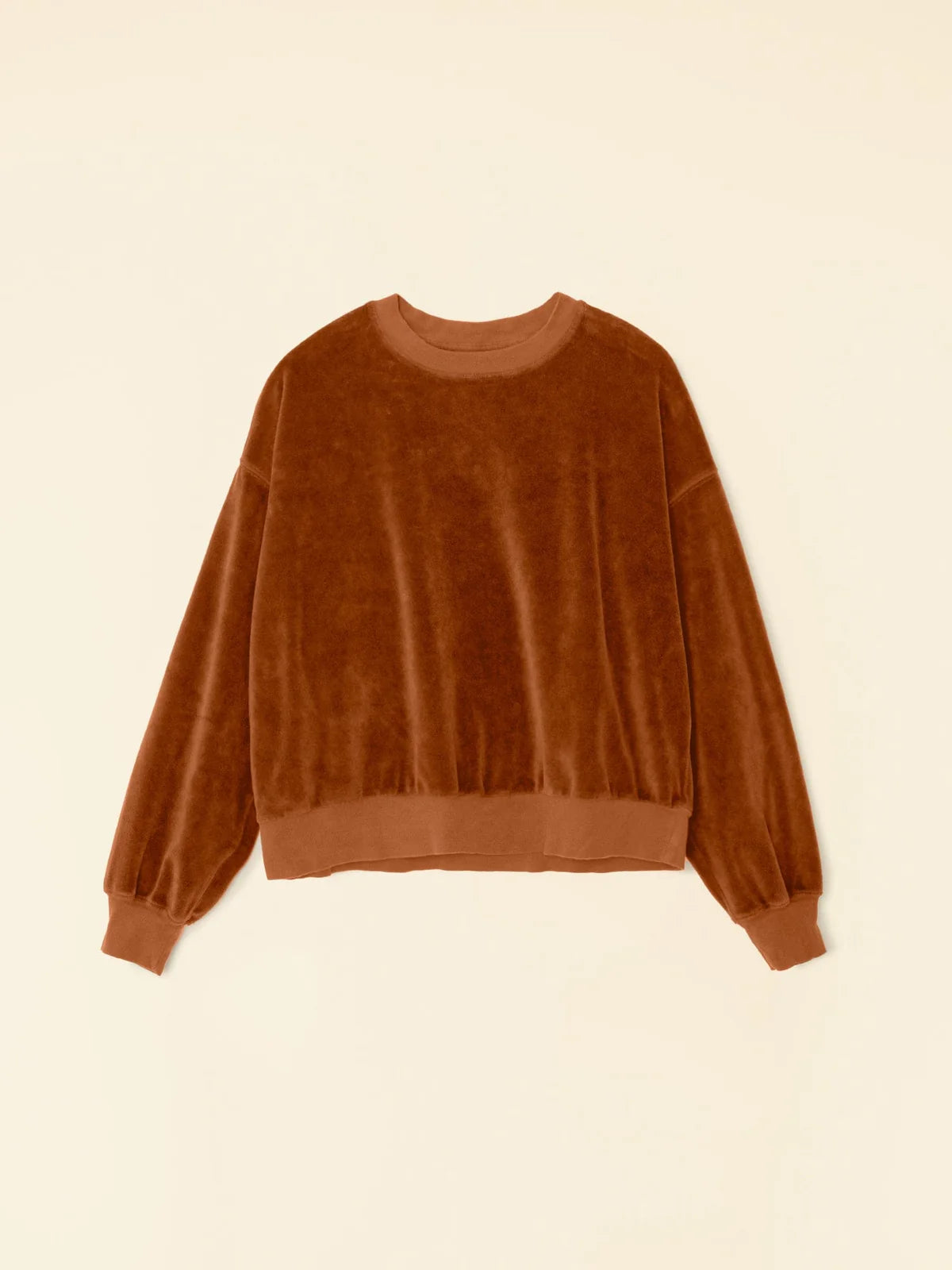 Huxley Velour Sweatshirt in Brown Sugar