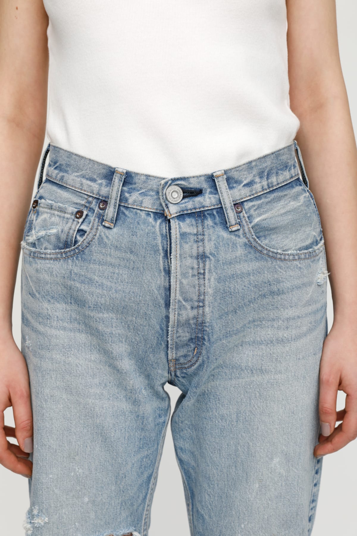 MV Teaneck Wide Straight Jeans in Light Blue