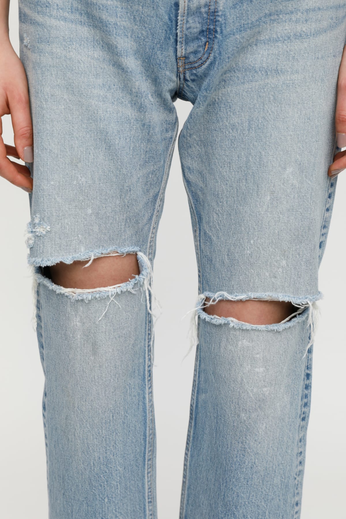 MV Teaneck Wide Straight Jeans in Light Blue