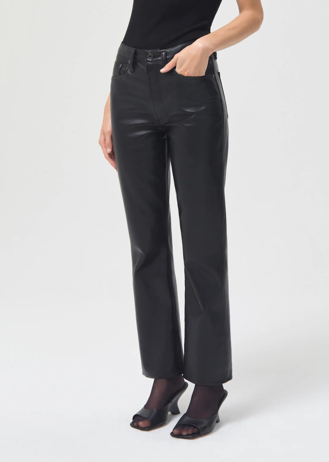 Recycled Leather Mid Rise Relaxed Boot in Detox